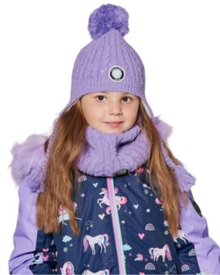 Girls' Lined Winter Hat with Pompom - Little Kid, Big Kid