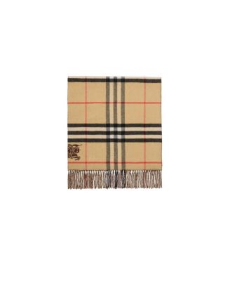 Wide Reversible Check Cashmere Scarf