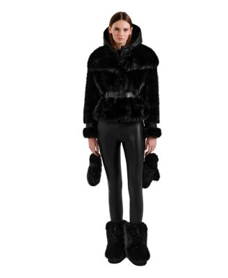 Chloe Faux Fur Jacket with Removable Puffer Hood