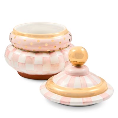 Rosy Check Ceramic Groovy Canister