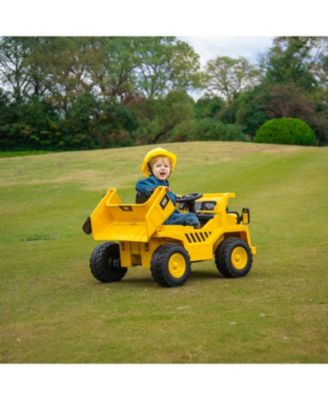  CAT Dump Truck 12V Electric Ride-On for Kids 3-6y: RC, Working Shovel, LED, Suspension - Ages 2-4