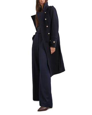 Farley Button Detail Double Breasted Coat