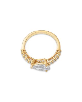 Luxe Collection Certified Lab Grown Diamond East West Pear Ring in 18K Gold, 1.50 tcw