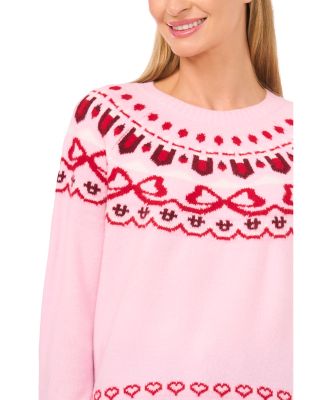 Bow Fair Isle Raglan Sleeve Sweater
