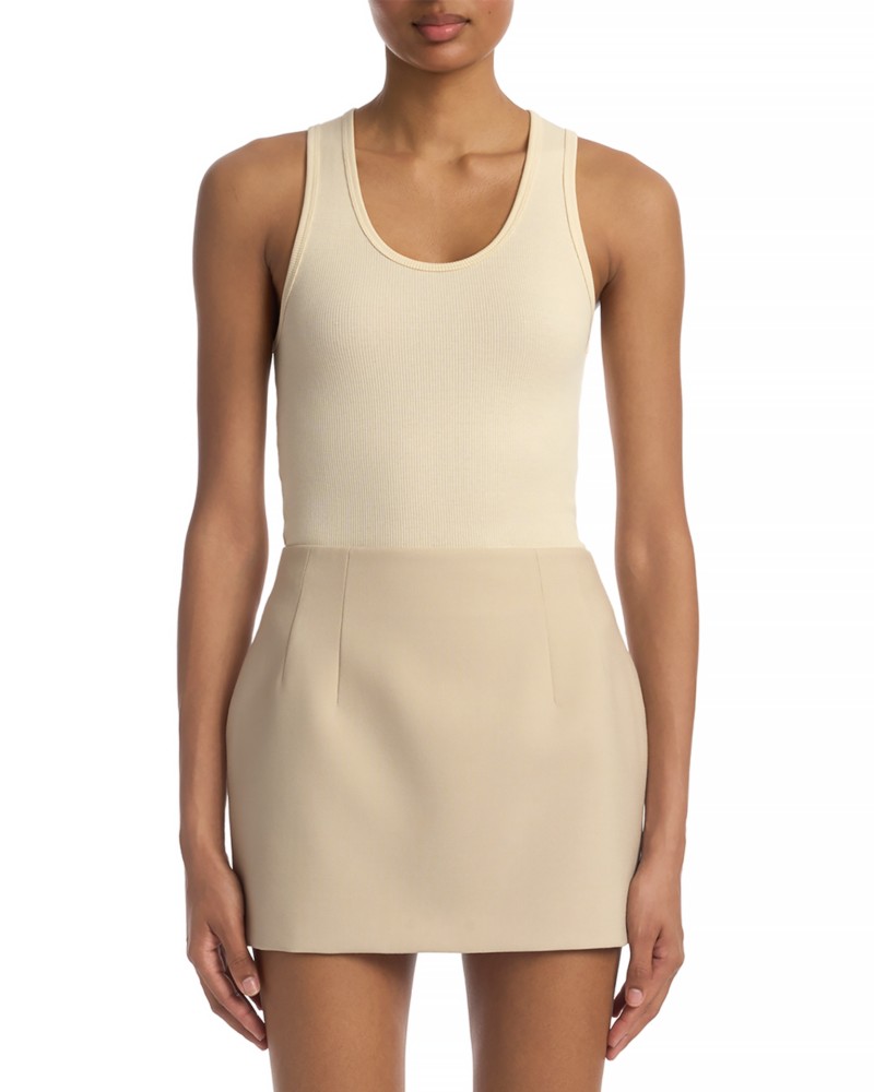 WARDROBE.NYC Wardrobe. nyc New Contour Mini Skirt in Sand