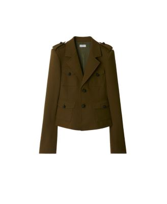 Nylon Wool Blend Tailored Jacket