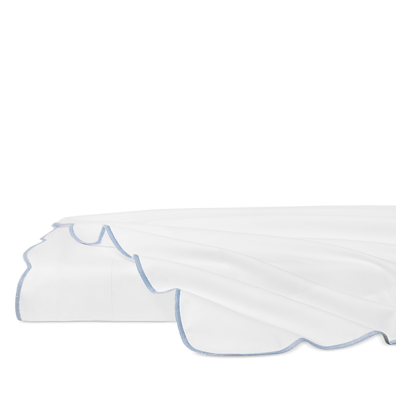 Sferra Limana Scalloped Flat Sheet, Full/queen In White