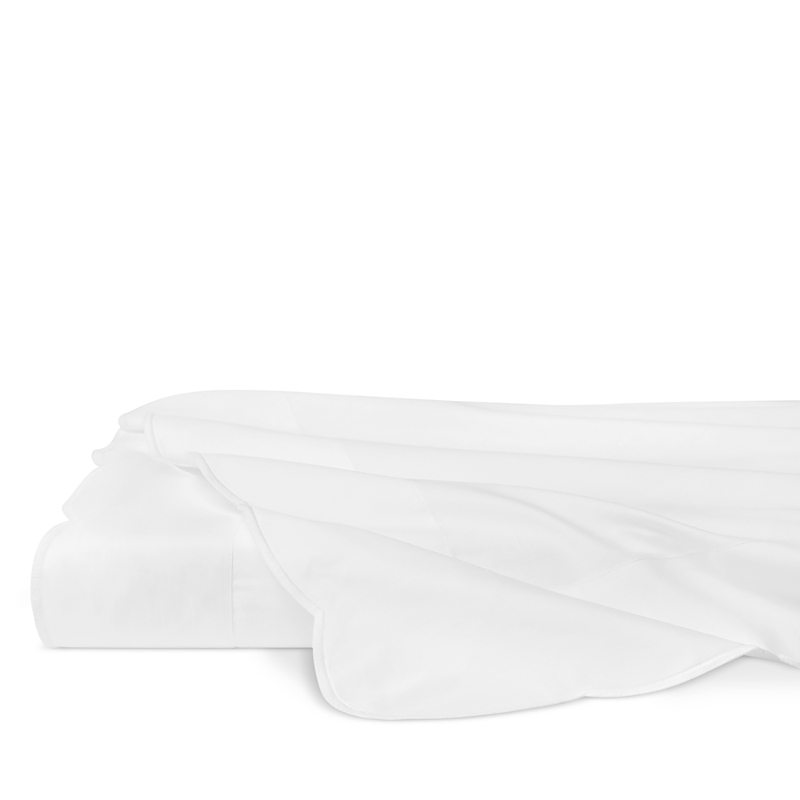Sferra Limana Scalloped Flat Sheet, Full/queen In White