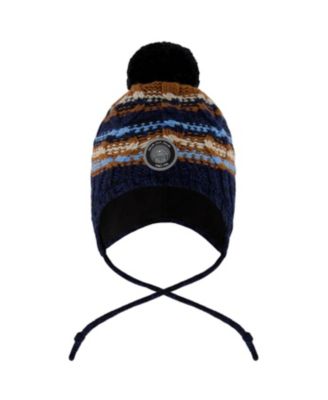  Boys' Lined Peruvian Knit Winter Hat with Pompom - Little Kid, Big Kid