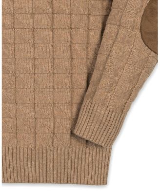 Boys' Organic Long Sleeve Henley Pullover Sweater with Elbow Patches - Little Kid, Big Kid