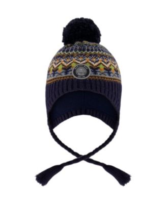  Boys' Lined Peruvian Knit Hat with Pompom - Little Kid, Big Kid