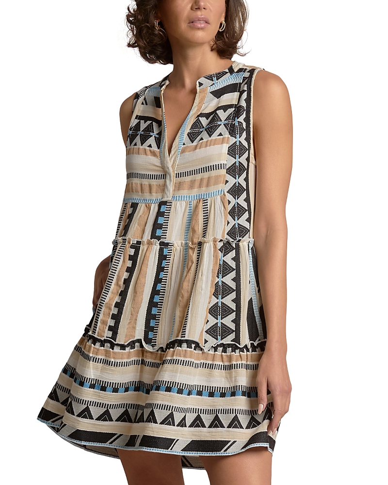 Elan A Line Sleeveless Dress In Multi
