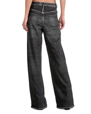 High Rise Wide Leg Jeans in Grey Wash