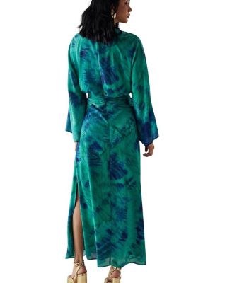 Chiffon Wrap Knot Front Maxi Dress