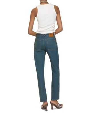 Dalia Mid Rise Straight Jeans in Mid Blue