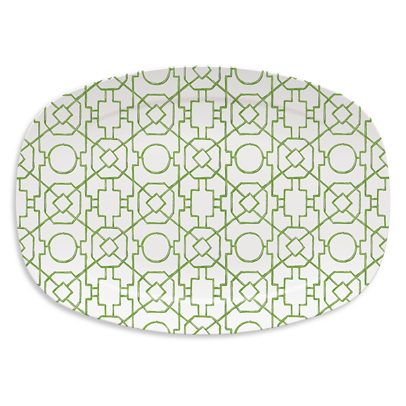 Mariposa Aqua Trellis Platter In Green