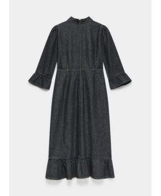 Women's Denim Midi Shirt Dress