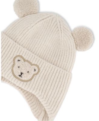 Unisex Lined Winter Knit Hat with Ear Flaps - Baby, Little Kid