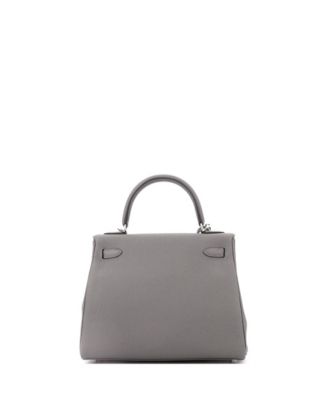 Kelly 25 Handbag Grey Togo with Palladium Hardware