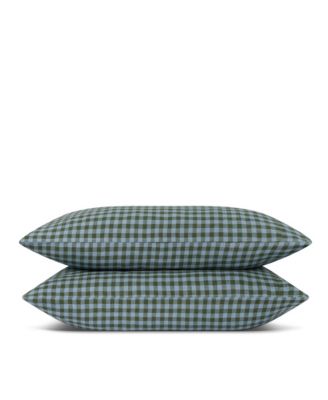 Colour Drenched Gingham Linen Blend Pillowcase Pair, King