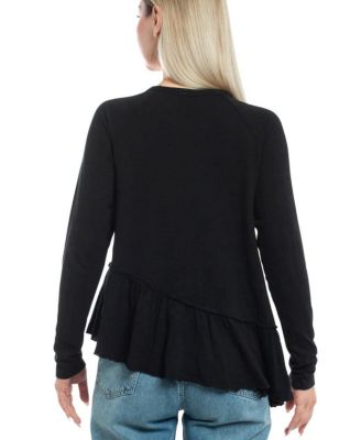 Raglan Asymmetric Peplum Hem Tee