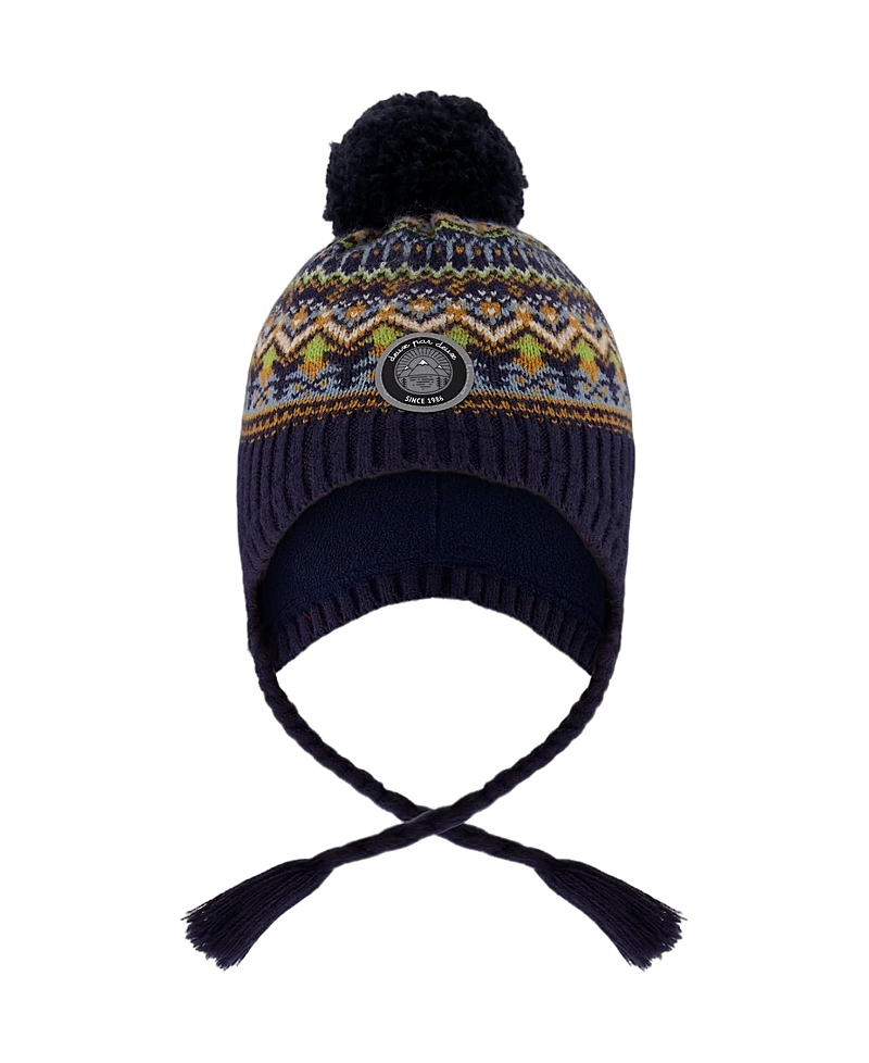 Deux par Boys' Lined Peruvian Knit Hat with Pompom - Baby