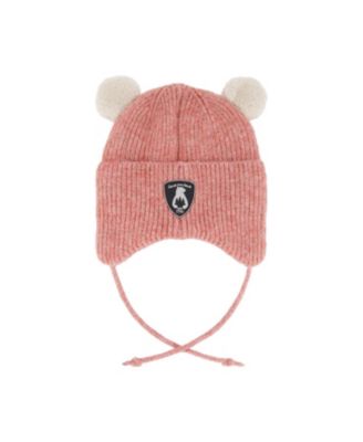  Girls' Lined Winter Knit Hat with Ear Flaps - Baby, Little Kid