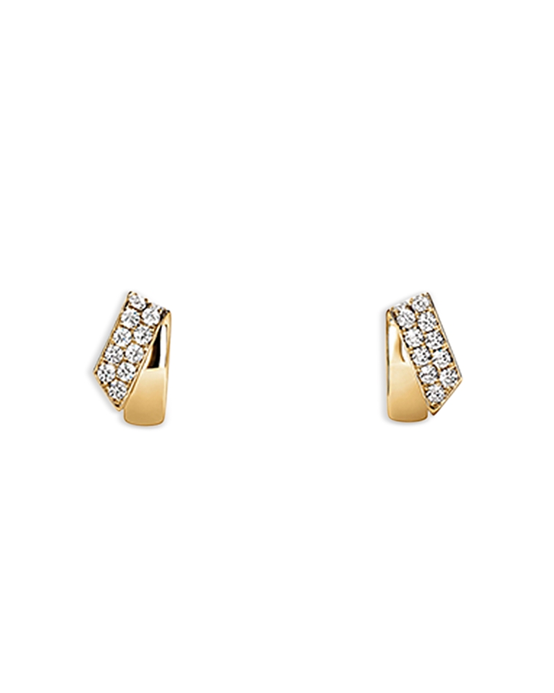 Hearts On Fire 18K Yellow Gold Inside Out Diamond Flip Huggie Hoop Earrings