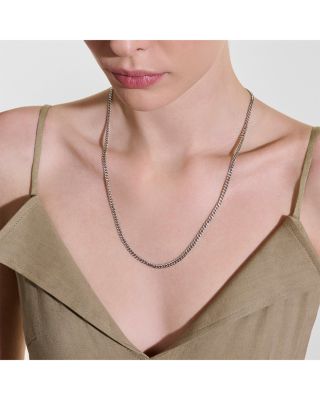 Men's Sterling Silver Chain Curb Link Necklace, 20"