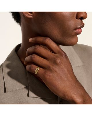 14K Yellow Gold Love Knot Chain Ring