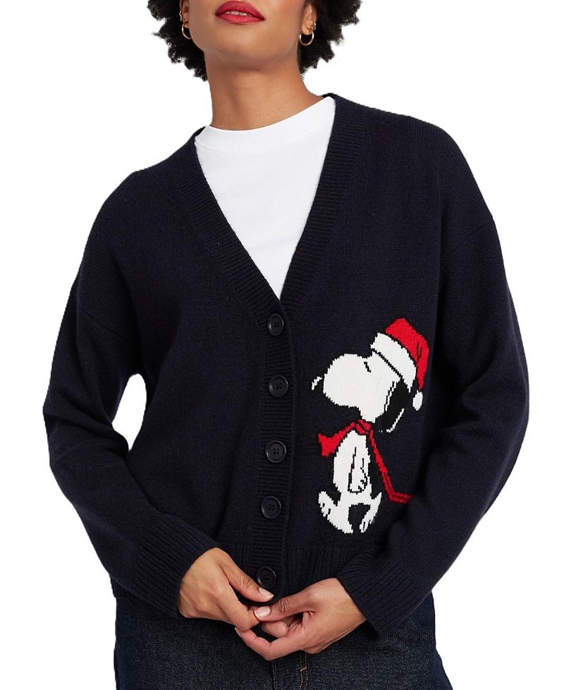 Chinti & Parker Women's Wool Cashmere Holiday Snoopy Cardigan