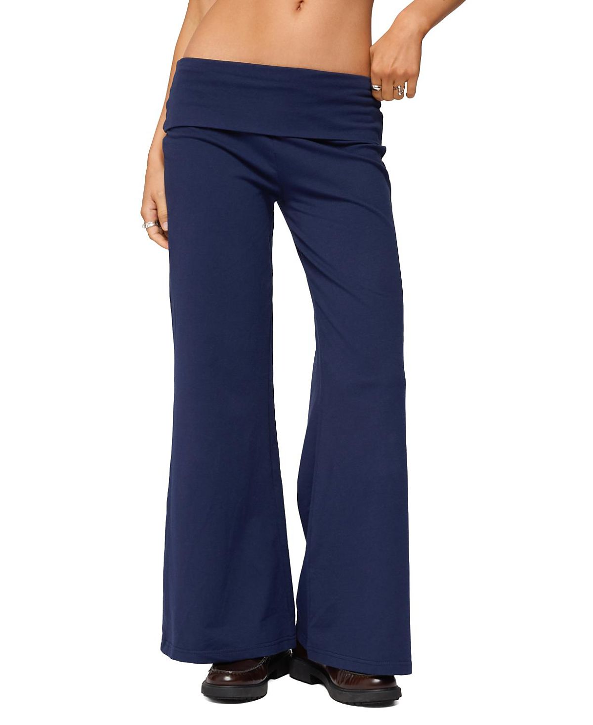 Edikted Petite Wide Leg Fold Over Pants