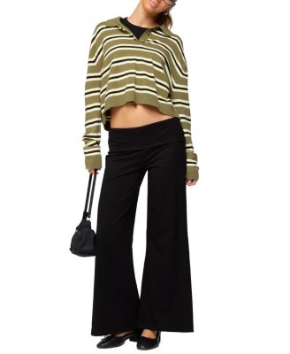 Petite Wide Leg Fold Over Pants