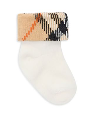 Unisex Check Turn Back Socks Set, Pack of 2 - Baby