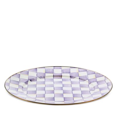 Violet Check Serving Platter
