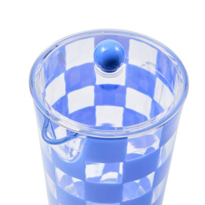 Blue Check Acrylic Pitcher