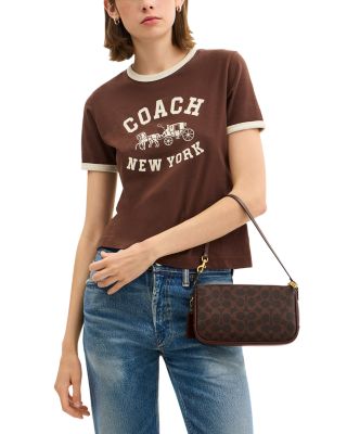 Plaza Mini Signature Canvas Shoulder Bag