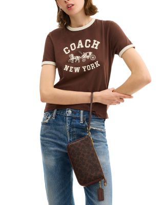 Plaza Mini Signature Canvas Shoulder Bag