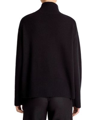 Wool Cashmere Turtleneck Side Slit Sweater