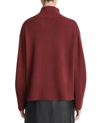 Wool Cashmere Turtleneck Side Slit Sweater