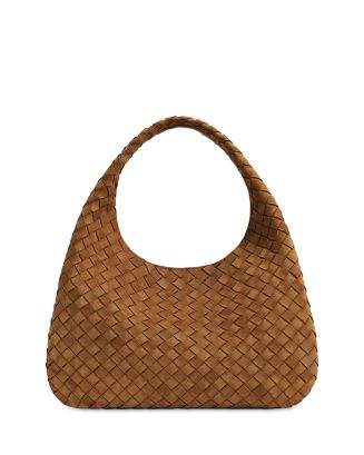 Bottega Venetta バッグ Hobo Shoulder Camel Bottega Veneta Campana Large Intrecciato Suede Leather Shoulder