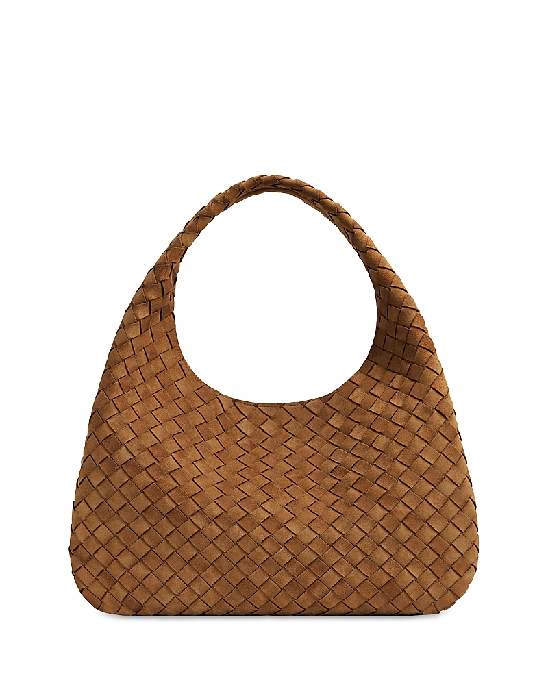 Bottega Veneta Campana Large Intrecciato Suede Leather Shoulder Bag