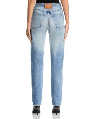 Dipped V Zip Mid Rise Jeans in Authentic Light Indigo