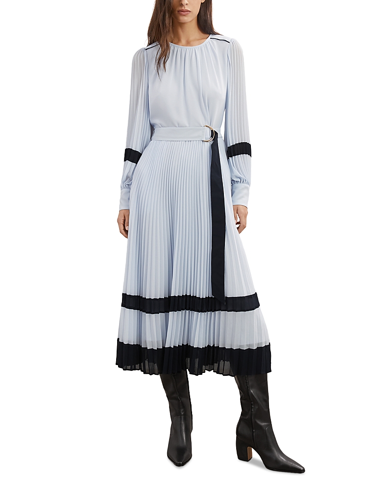 Reiss Tori Color Blocked Pleated Dress