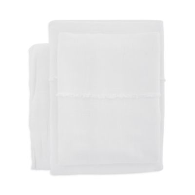 Pom Pom At Home Remi Linen Blend Frayed Sheet Set, Twin In White