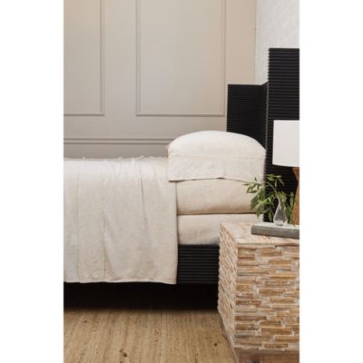 Remi Linen Blend Frayed Sheet Set, Queen