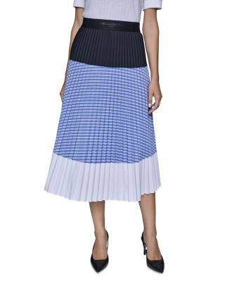 Colorblock Pleated Midi Skirt