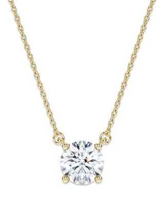 Eternity Certified Lab Grown Diamond Solitaire Pendant Necklace, 15.87-17.87&amp;quot;