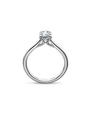 14K White Gold Eternity Certified Lab Grown Diamond Oval Solitaire Ring