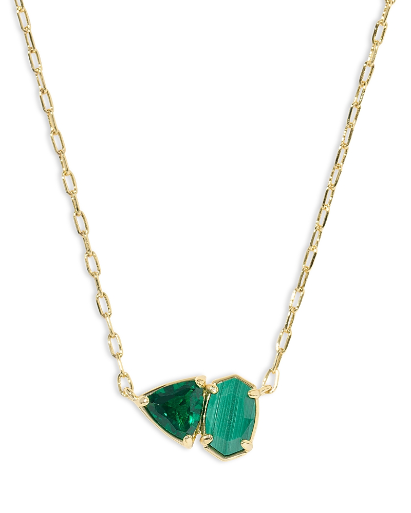 Kendra Scott Malachite & Nano Gem Tatum Pendant Necklace, 19-22